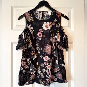 H&M Cold Shoulder Flounced Blouse • Size 6